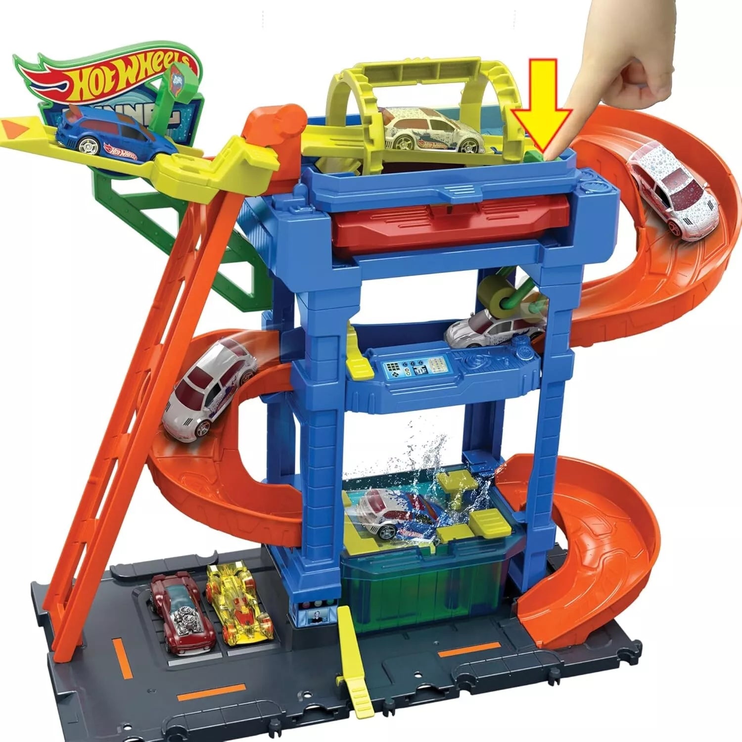 Hot Wheels City ECL Tunnel Twist Car Wash HTN80 thumbnail