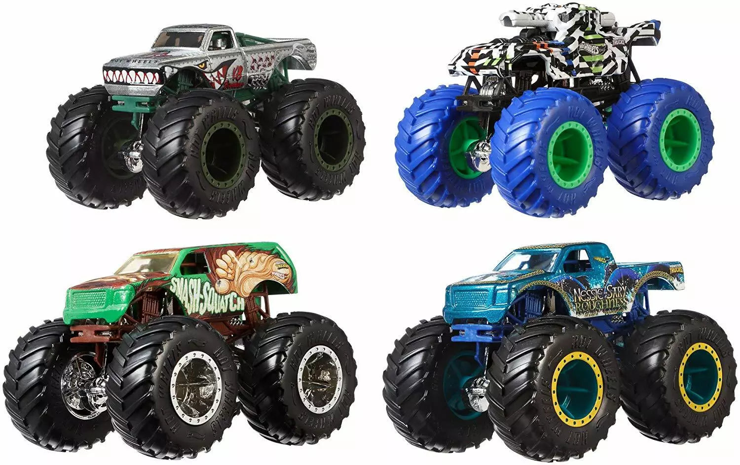 Hot Wheels Monster Trucks Set of 4 1:64 Scale Toy Trucks HLT73 thumbnail
