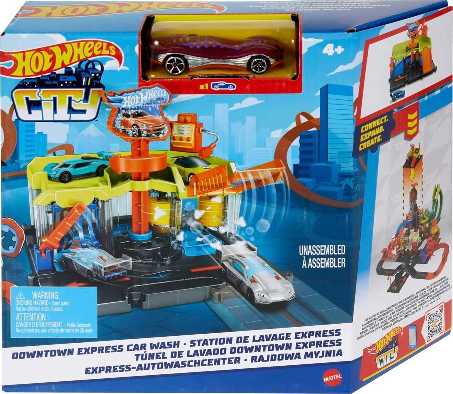 Hot Wheels City Downtown Express Car Wash Playset with 1 Toy Car HDR27 thumbnail