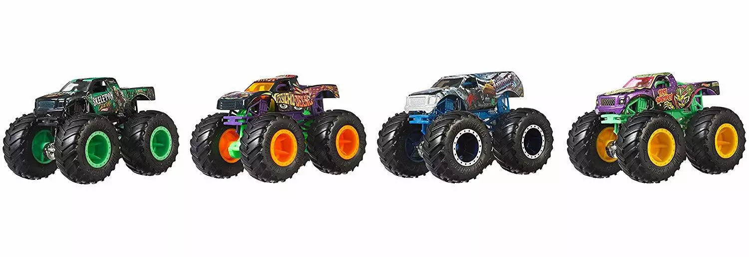Hot Wheels Monster Trucks Set of 4 1:64 Scale Toy Trucks HLT73 thumbnail