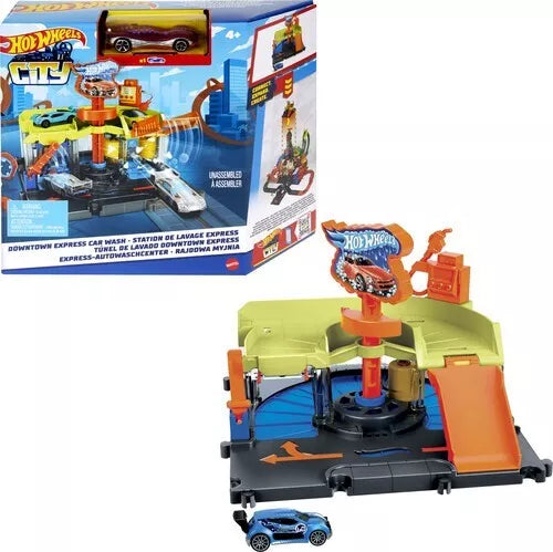 Hot Wheels City Downtown Express Car Wash Playset with 1 Toy Car HDR27 thumbnail