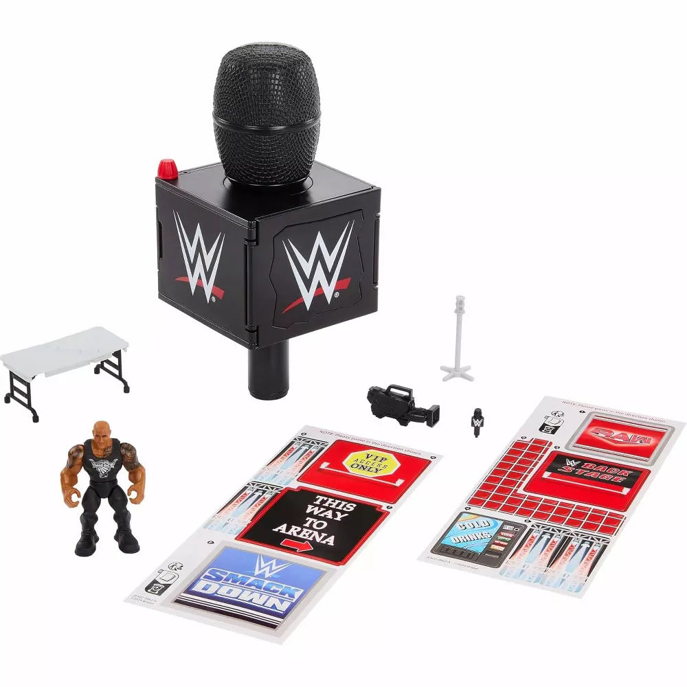 WWE Knuckle Crunchers Final Boss Microphone Playset with The Rock thumbnail