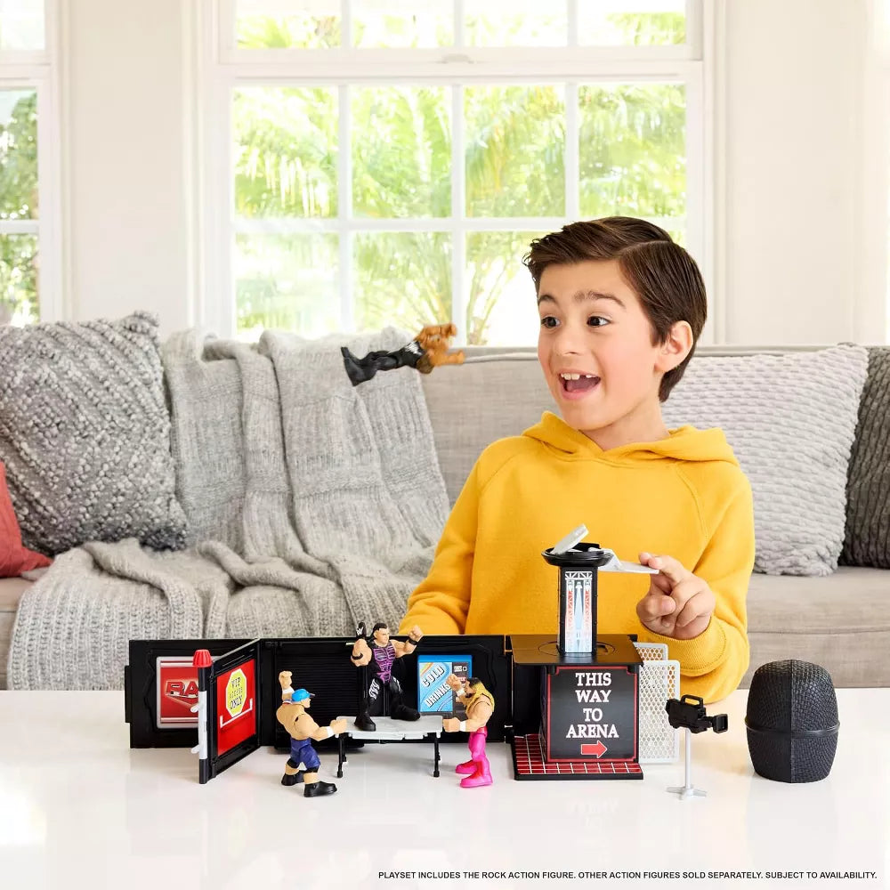WWE Knuckle Crunchers Final Boss Microphone Playset with The Rock thumbnail