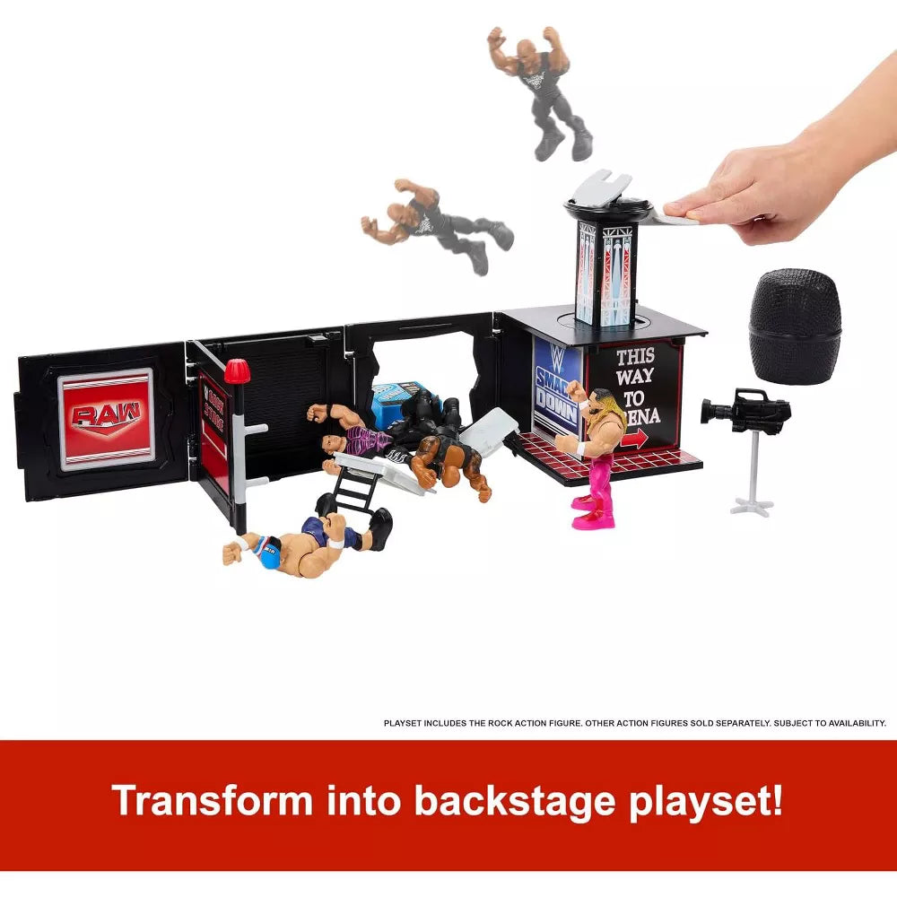 WWE Knuckle Crunchers Final Boss Microphone Playset with The Rock thumbnail