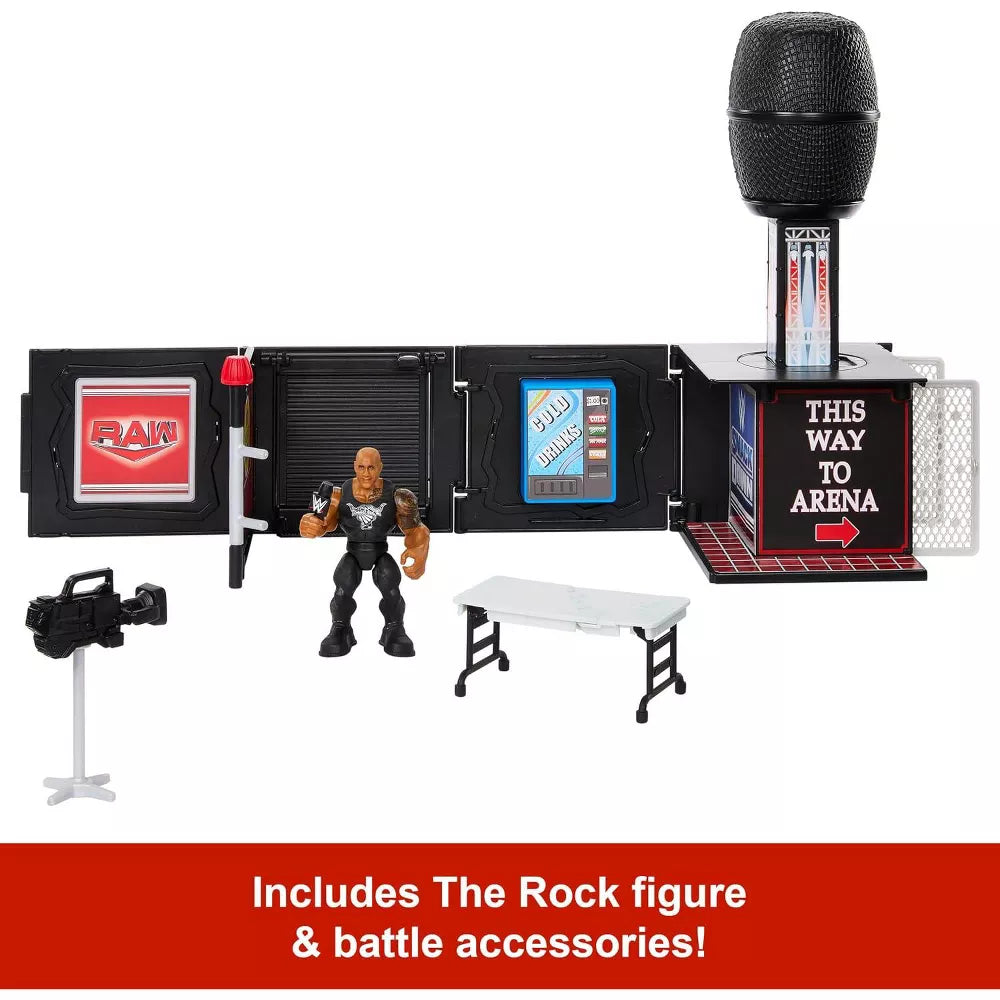 WWE Knuckle Crunchers Final Boss Microphone Playset with The Rock thumbnail