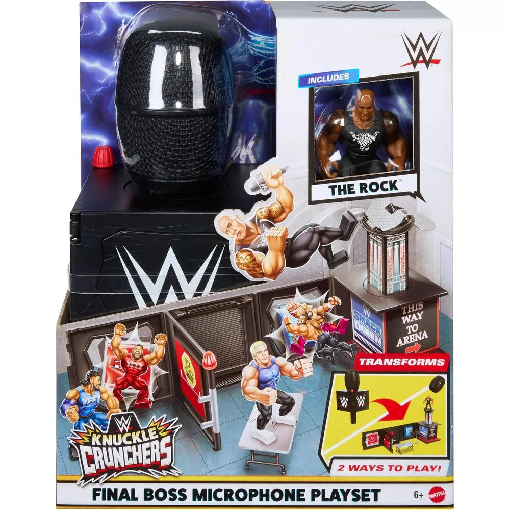 WWE Knuckle Crunchers Final Boss Microphone Playset with The Rock thumbnail